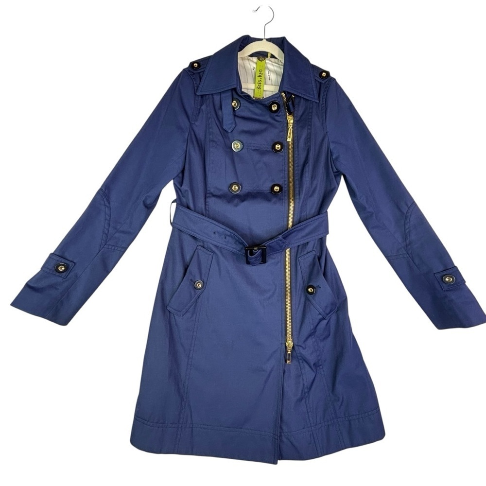 Soia & Kyo Blue Belted Trench Coat
